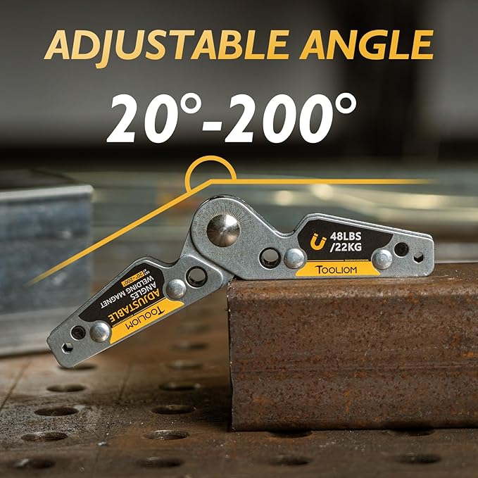 TOOLIOM Adjustable Angle 20°-200° Welding Magnets,Magnetic Pull Force 48 LBs Welding Holder Welding Accessories