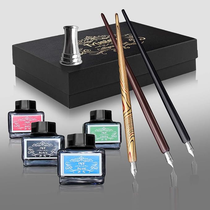 Calligraphy Set For Beginners, 3 Calligraphy Pens, 4 Ink Bottle 15ml, 20 - Image 5