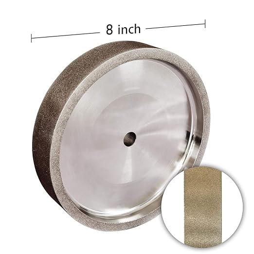 BUCKTOOL 320 Grit 8 Inch CBN Grinding Wheel, 1.5" Wide, 5/8" Arbor Cubic Boron Nitride Sharpening Wheel for Sharpening Wood-Turning Tools, Chisels, Hardcore and More,