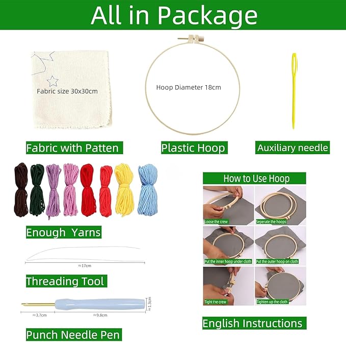 Punch Needle kit for Beginners, Ocean Seagull on Stone Pattern, Punch Stitching - Image 2