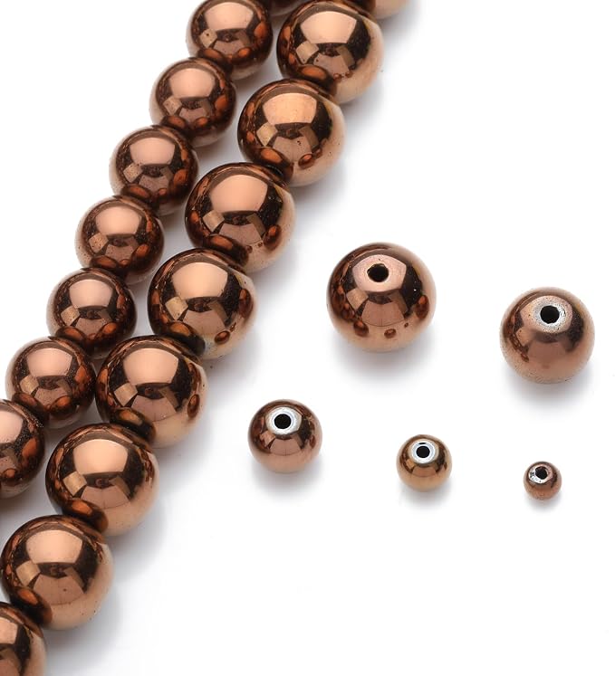 Zenkeeper About 180 Pcs Rose Gold Hematite Beads - Image 3