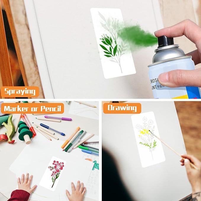 Flower and Leaf Stencils for Painting, Small Floral Drawing Templates for - Image 6