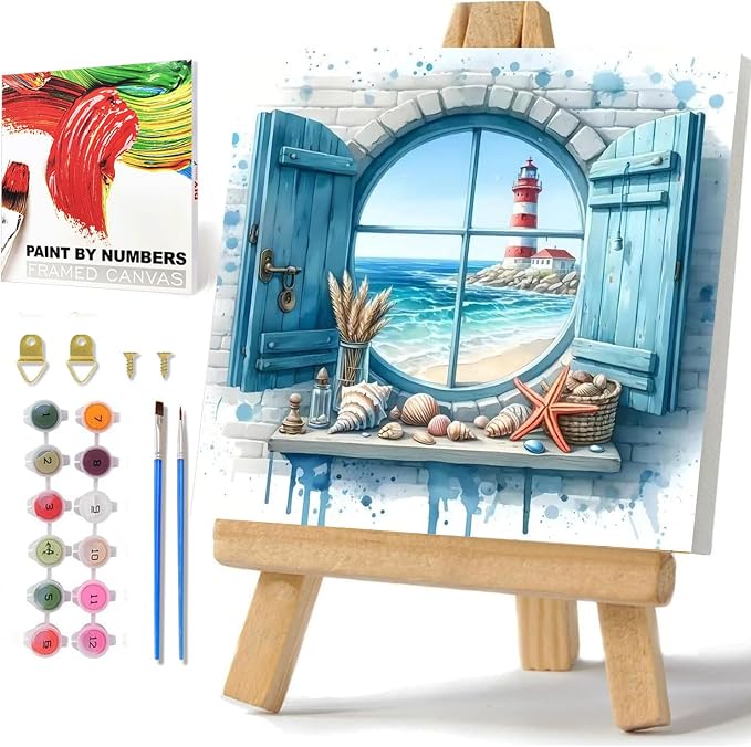 hkejoi Beach Paint by Numbers Kit by hkejoi