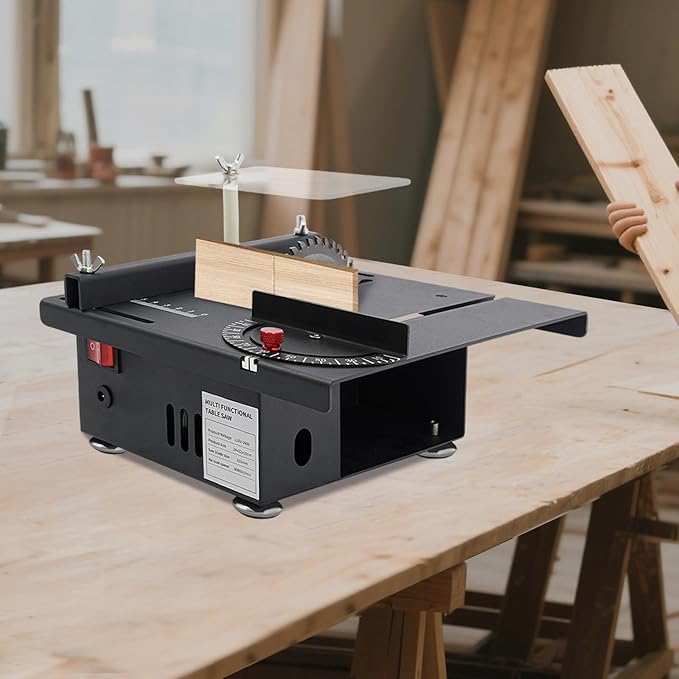 3000RPM Portable Sliding Cut-Off Table Saw | 0-90° Adjustable Mini Cutter for Wood, Plastic & Model Crafts | DIY Woodworking Tool