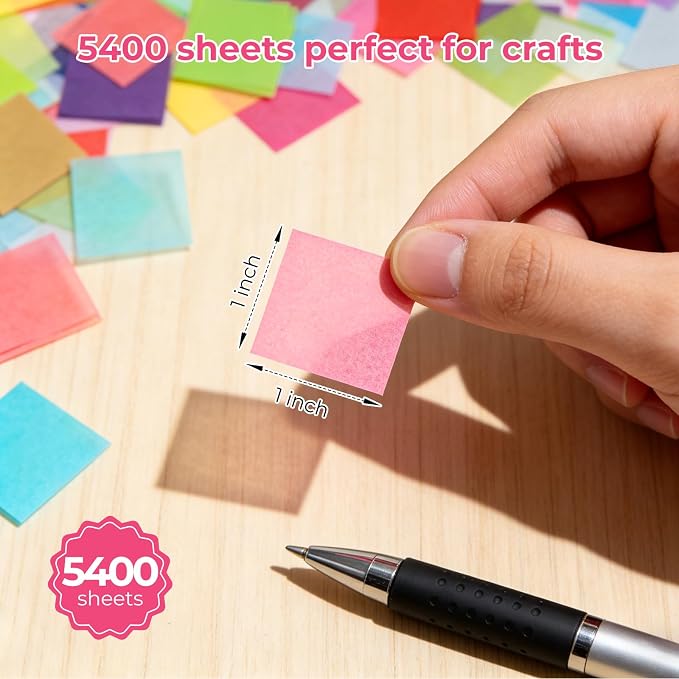 Simetufy 5400 Pcs 1 in Tissue Paper Squares 36 Assorted Colors - Image 3