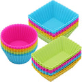 24Pack Silicone Muffin Cups, Reusable Cupcake Liners Molds by SAWNZC