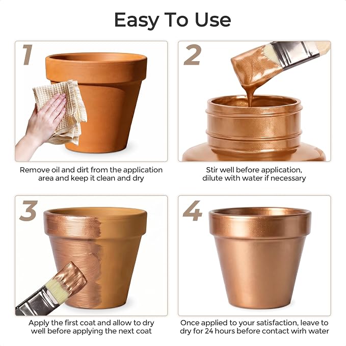 Nicpro Metallic Bronze Acrylic Paint, 8.45oz/250ml Bronze Craft Paint | Large - Image 6