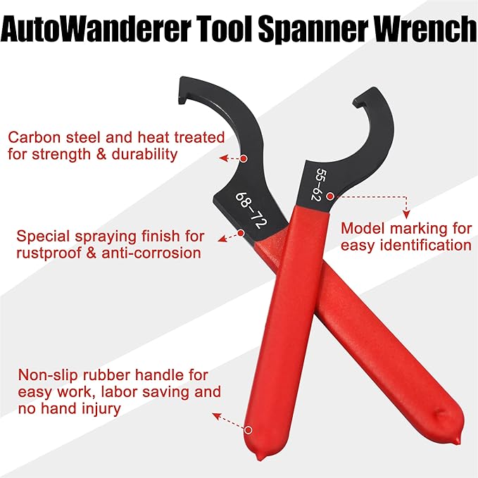 9Pcs Coilover Spanner Wrench Set, Adjustable Shock Wrench Universal Carbon Steel Spanners for Most Coil Over Shock Adjustments (Blue)