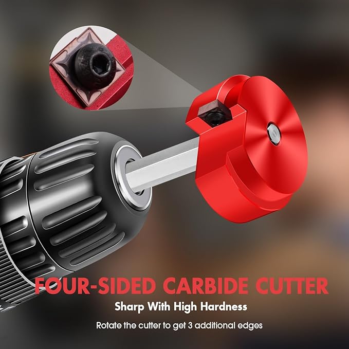 Fitting Saver PVC Pipe Reamer, 1-1/4 Inch Head, 3/8-Inch Hex Shaft, Socket Saver Plumbing Tool for Sch.40 PVC, CPVC, ABS