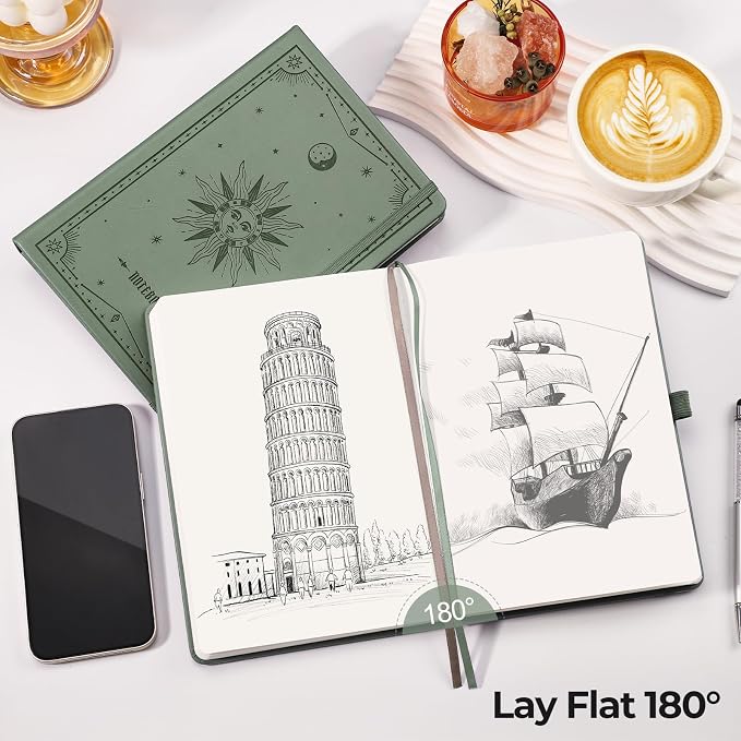 EMSHOI Blank Journal Notebook, 320 Pages, A5 Size | Leather Hardcover, 100 GSM - Image 5