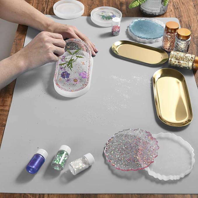 Sapid 2Pcs Thick Silicone Mat for Crafts, Nonstick Silicon Sheet for Epoxy Resin - Image 5