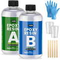 32OZ Crystal Clear Epoxy Resin Kit, High Gloss Bubble Free Resin by TAKIMO