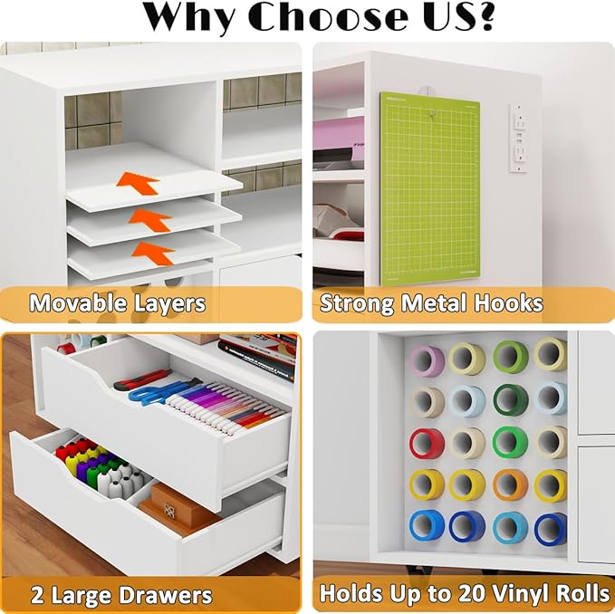 Craft Organization and Storage Cart Compatible - Image 4