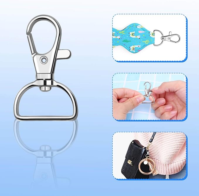 Key Chain Clip Hook, Anezus D Ring Clip Keychain Lanyard Swivel Snap Hooks Clip - Image 5