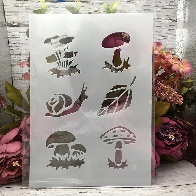 TIAMECH A4 Reusable Snail Mushroom Stencil - Image 5