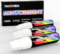 FansArriche Jumbo Poster Markers, 3 White 15mm Acrylic Paint Markers | by FansArriche