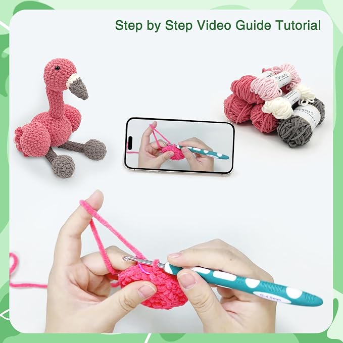 Noocro Flamingo Amigurumi Crochet Kit - Image 6