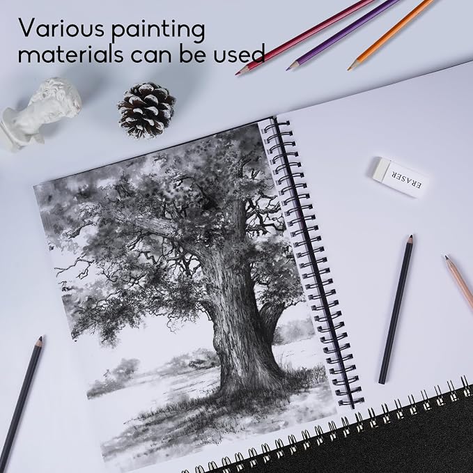 CONDA 9"x12" Double-Sided Hardbound Sketchbook, 60 Sheets, Heavyweight - Image 6