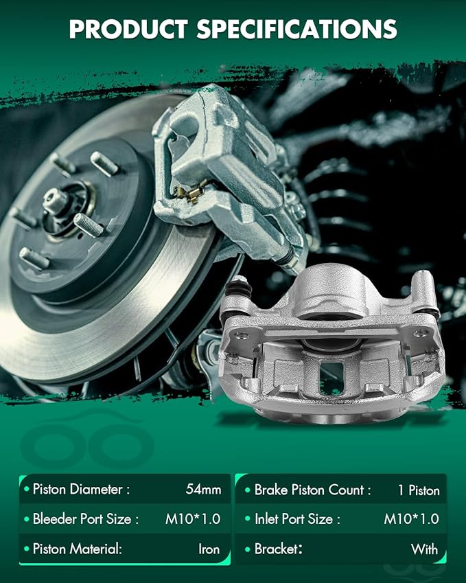 SCITOO 19B1492 Front Right Disc Brake Caliper Assembly w/Bracket For Hyundai For Accent/For Excel/For Scoupe,For Mitsubishi For Precis
