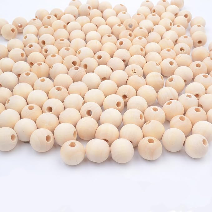 14mm Wooden Beads for Craft, Bead Garland, Farmhouse Decor by Modpion