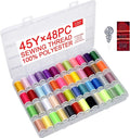 48 Rainbow Color Set of Handy Polyester Sewing Threads by LE+PAON