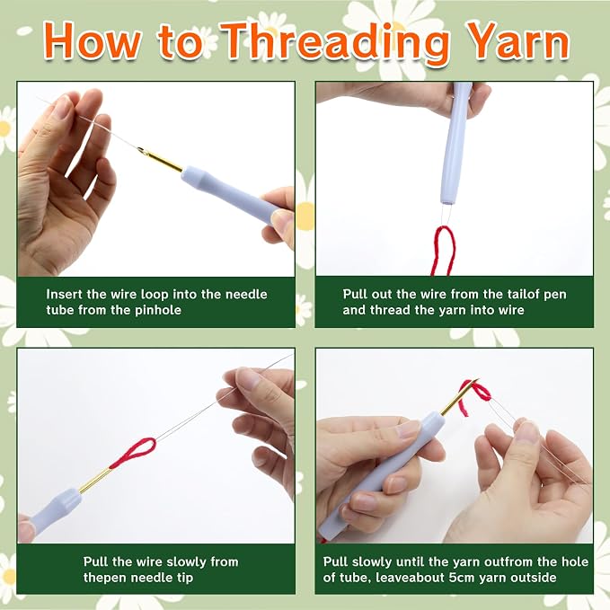 Groodo Punch Needle Kit for Beginners, Easy DIY Embroidery Set for Kids & - Image 4