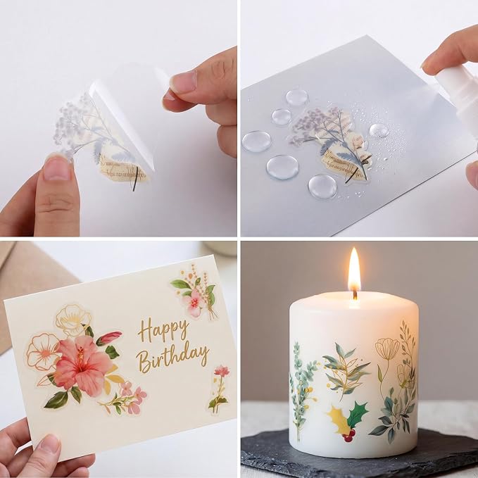 Pengxiaomei 210 Pieces Flower Stickers, Scrapbooking Stickers Self-Adhesive - Image 8
