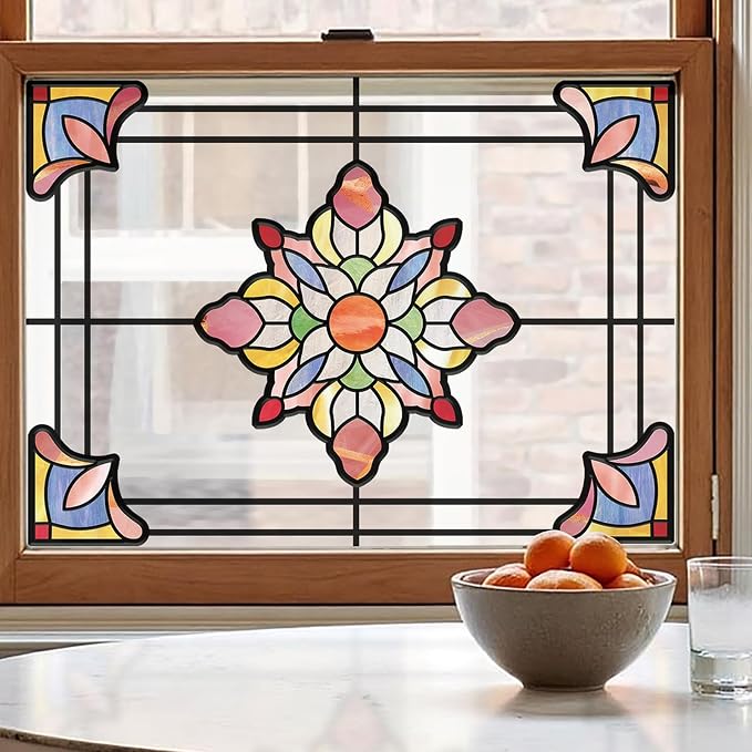 ADD.HERES Window Stickers, ‌Stained Glass Window Privacy Film, UV Blocking by ADDHERES