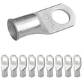 SELTERM 10pcs 2/0 AWG-1/2 Stud Tinned Copper Wire Lugs, Heavy Duty Battery Cable Ends,00 Gauge Ring Terminals, UL Battery Lugs Marine Grade Copper Eyelets Electrical Battery Terminal Connectors
