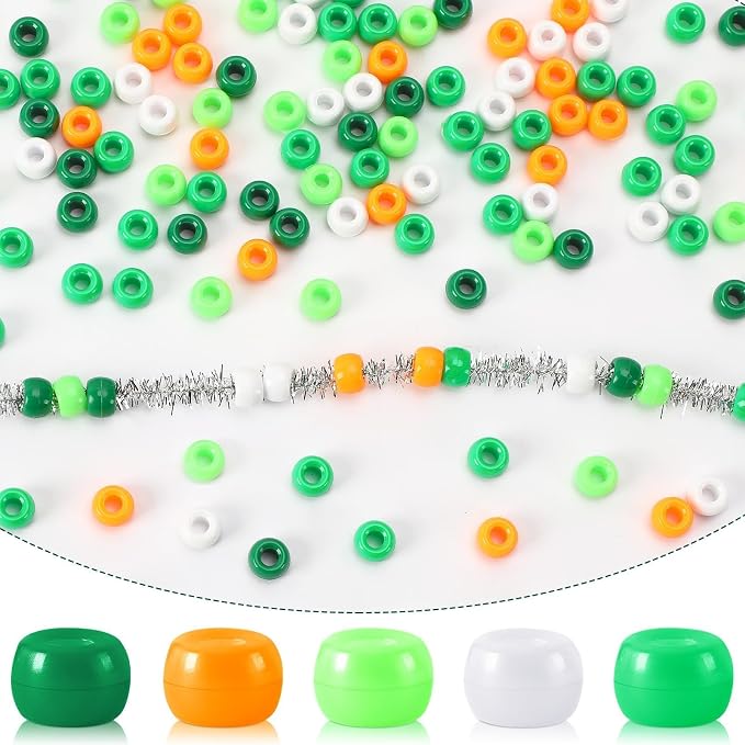 UPINS 1200Pcs St. Patrick's Day Pony Beads - Image 2