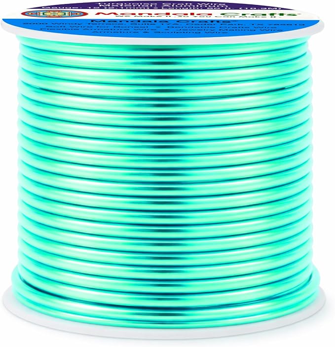 Mandala Crafts 12 Gauge Turquoise Anodized Aluminum Craft Wire, 60 FT | Colored - Image 2