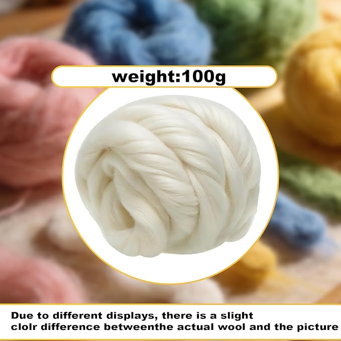 Wool Roving-3.5oz Needle Felting Wool, Soft Multi-Color Wool Fiber, Perfect - Image 2
