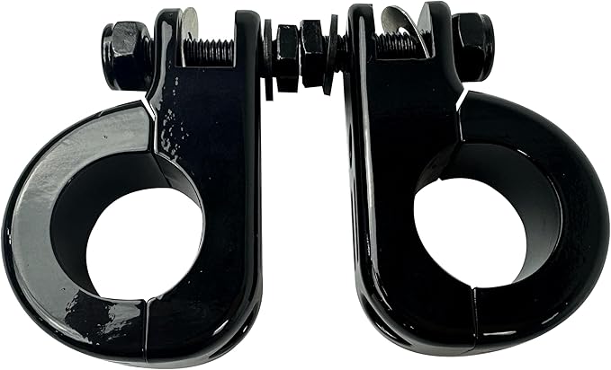 Universal Gloss Black Foot Peg P-Clamp mounting kits Compatible with for Harley Touring Road King Engine Bars Most Motorcycle 1-1/4 Inches(32MM) highway bars