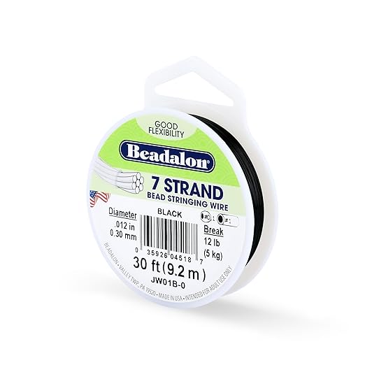 Beadalon 7-Strand Stainless Steel Beading Wire, Flexible & Durable Wire by Beadalon