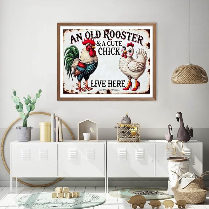 MjhRcll Chicken Stamped Cross Stitch Kits, Chicken Embroidery Starter Kit - Image 3
