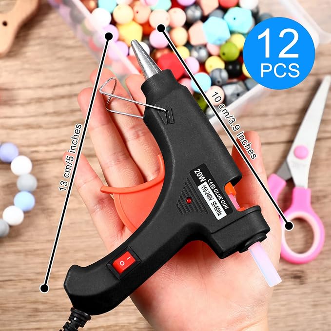 Zhengmy 12 Pieces Mini Hot Glue Gun Crafts Hot Melt Guns Fast Preheating and - Image 2