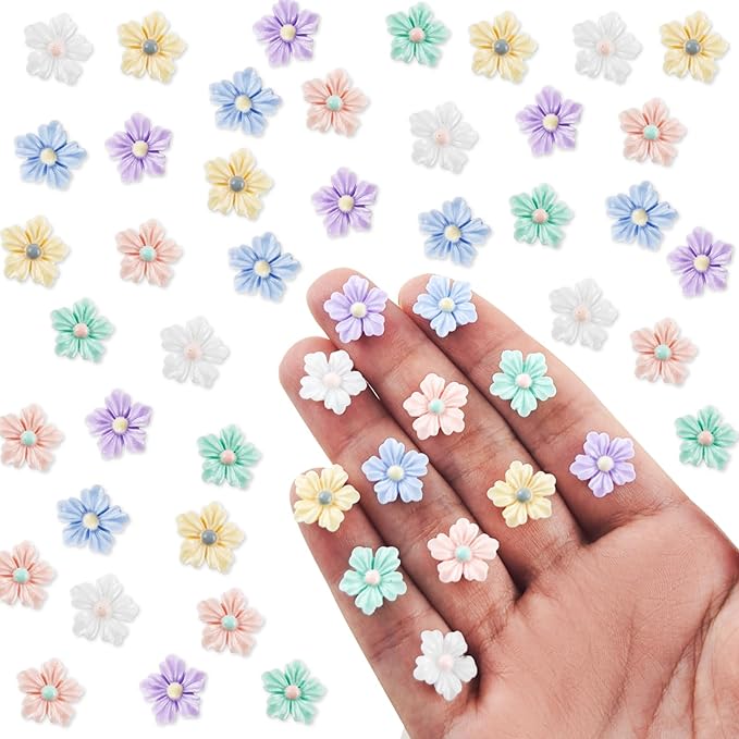100 Pieces Tiny Flower for Dollhouse Miniatures Resin Things for Crafts Mini by HOMICO