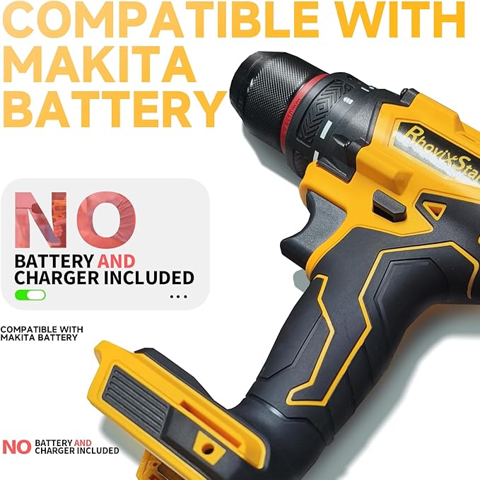 20V Cordless Drill, Electric Power Drill, 2 Variable Speed, Compatible with Ma kita battery, Tool Only (No Battery and Charger Included)