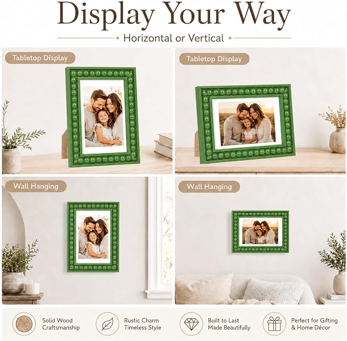 Solid Wood 4x6 Picture Frame Beaded Frame - Image 6