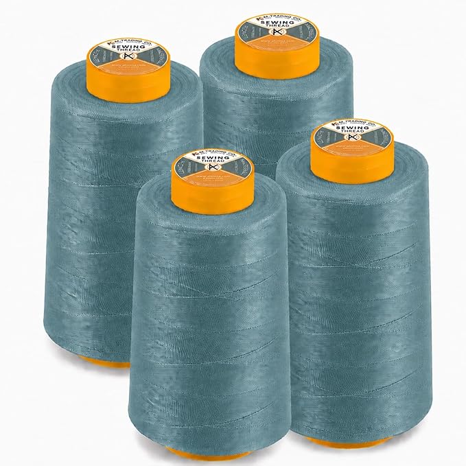 AK Trading 4-Pack Ozone Blue All Purpose Sewing Thread Cones of High Tensile by Fabrics%7CEventDecor%7CCrafts%7CUpholsteryFoam