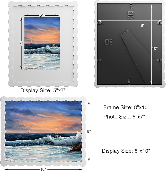 8X10 Wavy Picture Frame With Mat - Image 2