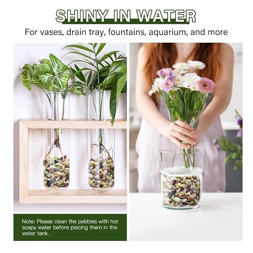 NUPICK 3 lbs Pebbles for Indoor Plants, 3/8 Inch Pea Gravel for Fish Tank - Image 5