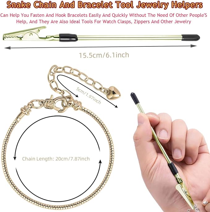 ZYEHXED 10PCS Snake Chain Charm Bracelet - Image 2