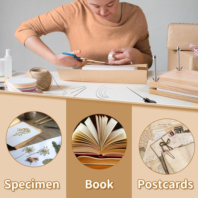 JUPEAN Book Binding Kits, Book Binding Press, 7.9”x11.6”, Books Making Kit - Image 7