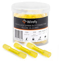 Wirefy 150 PCS Heat Shrink Butt Connectors Yellow 26-24 AWG - Marine Grade Butt Splice Connectors - Electrical Waterproof Heat Shrink