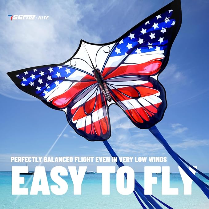 SGftre American Flag Butterfly Kite - Image 6