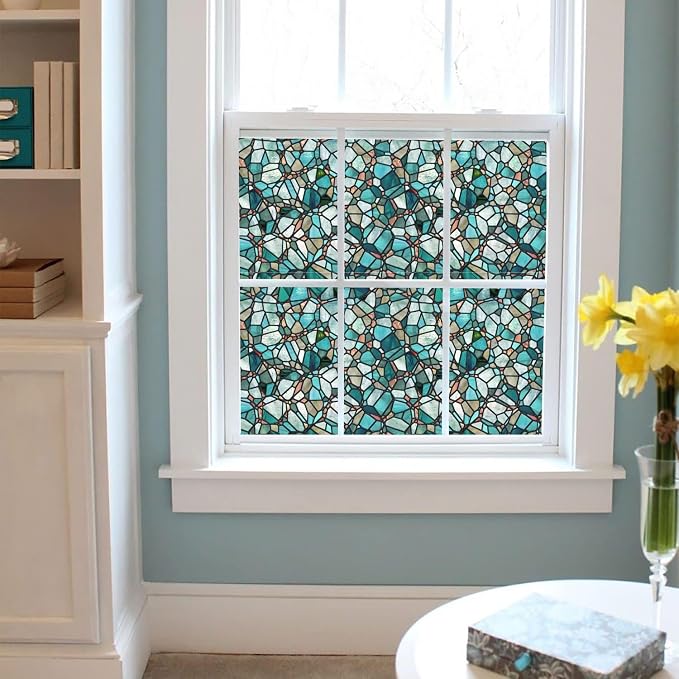 funlife Original Hand-Drawn Privacy Stained Glass Window Film, Single Sided - Image 7