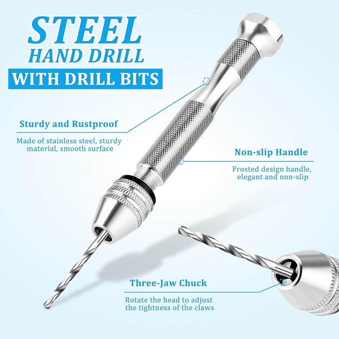 Shynek Pin Vise Hand Drill Set, Manual Hand Drill - Image 3