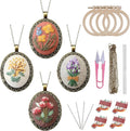 ZOCONE 4 Packs Embroidery Necklace Kits, Embroidery Pendant Kit Mini Cross by ZOCONE