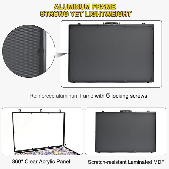 2 Pcs Trade Show Display Case – 34"x22" Large Aluminum Locking Tabletop Showcase - Image 4